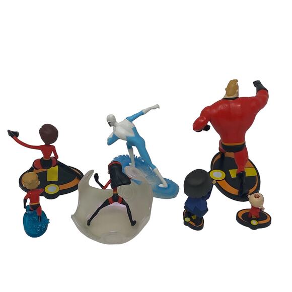 Disney Pixar The Incredibles Lot Of Seven Toy Figurines Cake Toppers Decorations - Picture 15 of 16